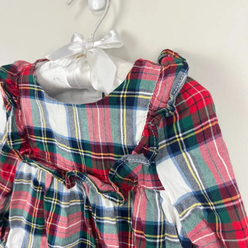 Baby Gap Tartan Plaid Ruffle Holiday Dress 12-18 Months